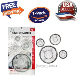 4 Kt Edelstahl Küche Spüle Abtropfsieb & Mesh Sieb Abtropffläche (1er Pack)-