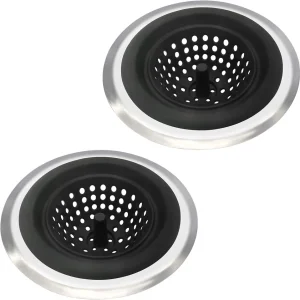 2er Pack Küche Spüle Sieb Lebensmittelfänger 4,5 Zoll Durchmesser, Flexibles Silikon Go-
